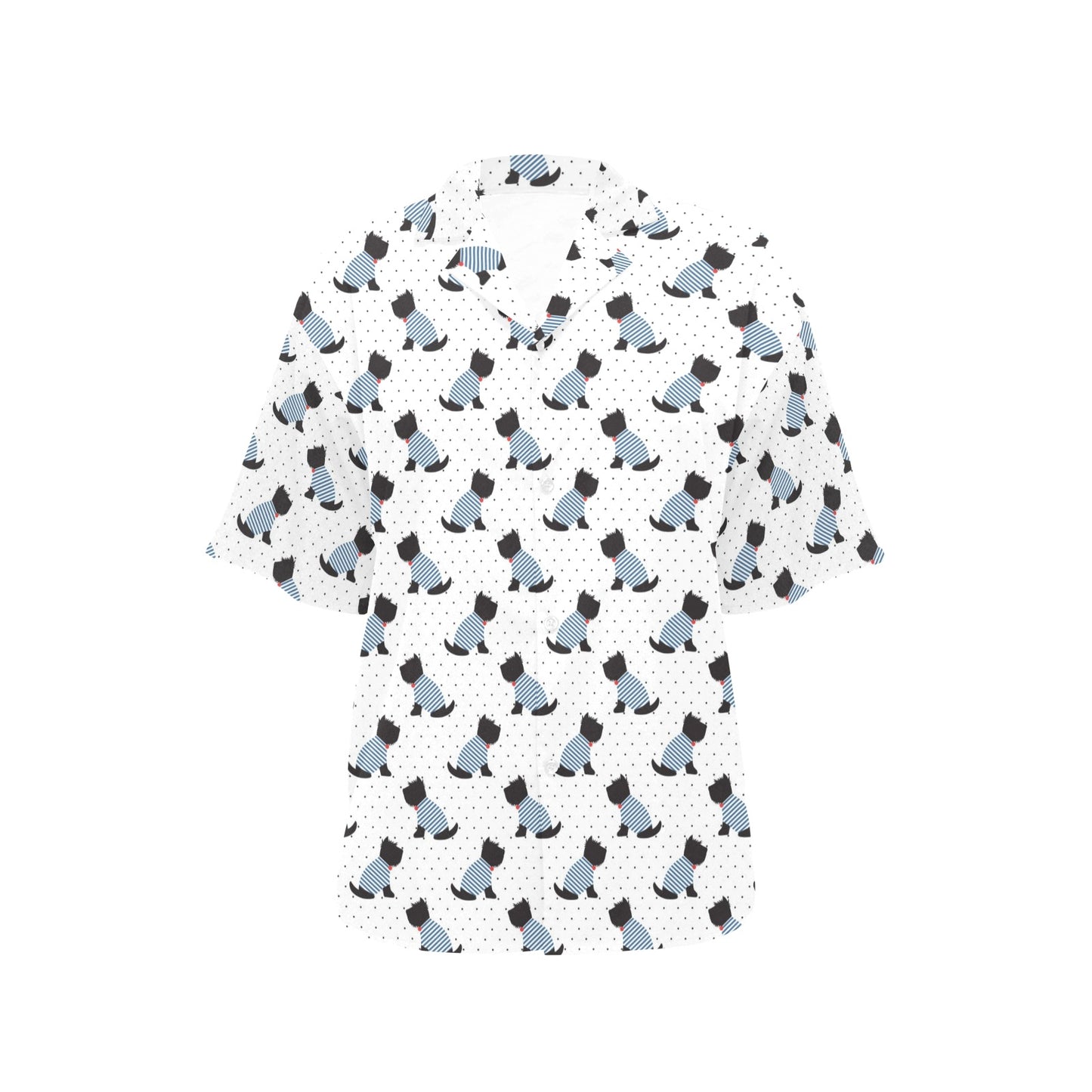 Scottish Terriers Print Design LKS3013 Women's Hawaiian Shirt