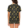 Sun Moon Print Design LKS301 Women's Short Pajama Set