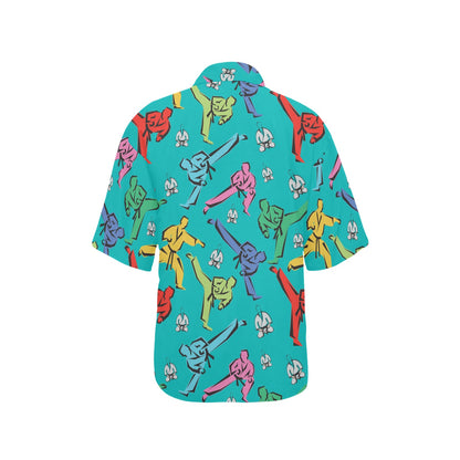 Judo Pattern Print Design 01 Women's Hawaiian Shirt