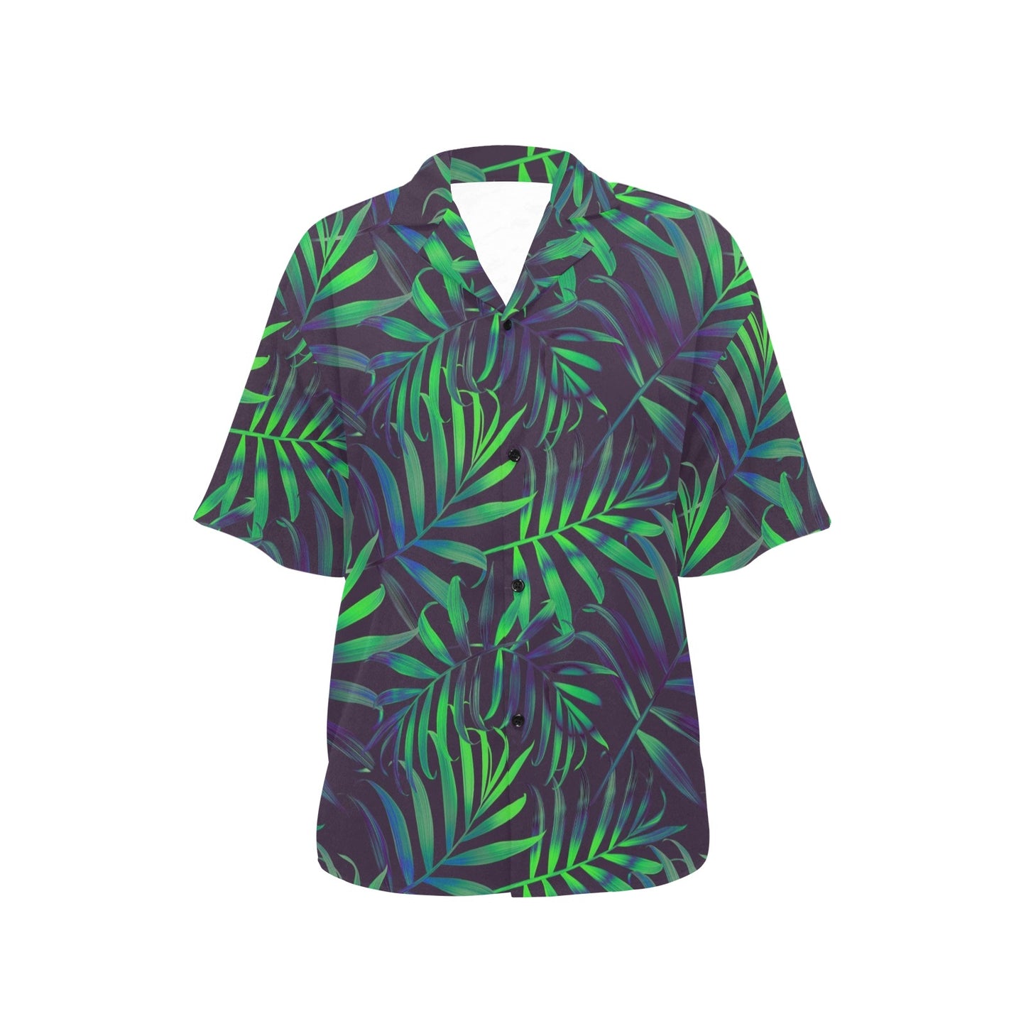 Palm Leaves Pattern Print Design PL01 Women's Hawaiian Shirt