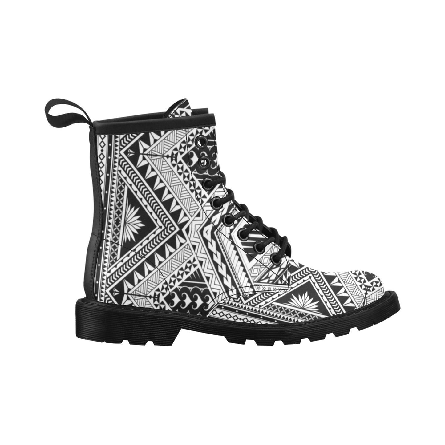 Samoan Tattoo Style Print Design LKS307 Women's Boots