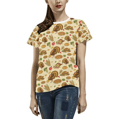 Thanksgiving Print Design LKS302 Women's  T-shirt