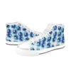 Tie Dye Blue Print Design LKS305 High Top Women's White Shoes