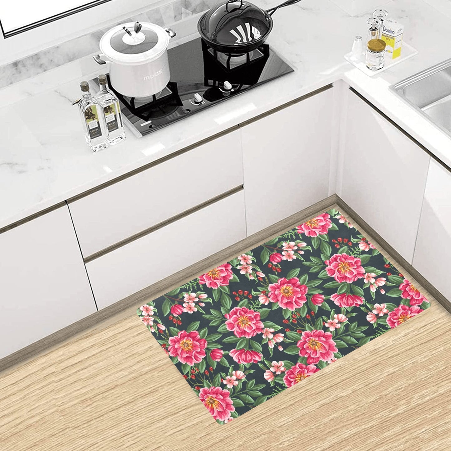 Summer Floral Pattern Print Design SF06 Kitchen Mat