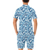 Wave Themed Pattern Print Men's Romper