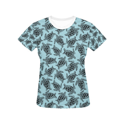 Sea Turtle Print Design LKS3010 Women's  T-shirt