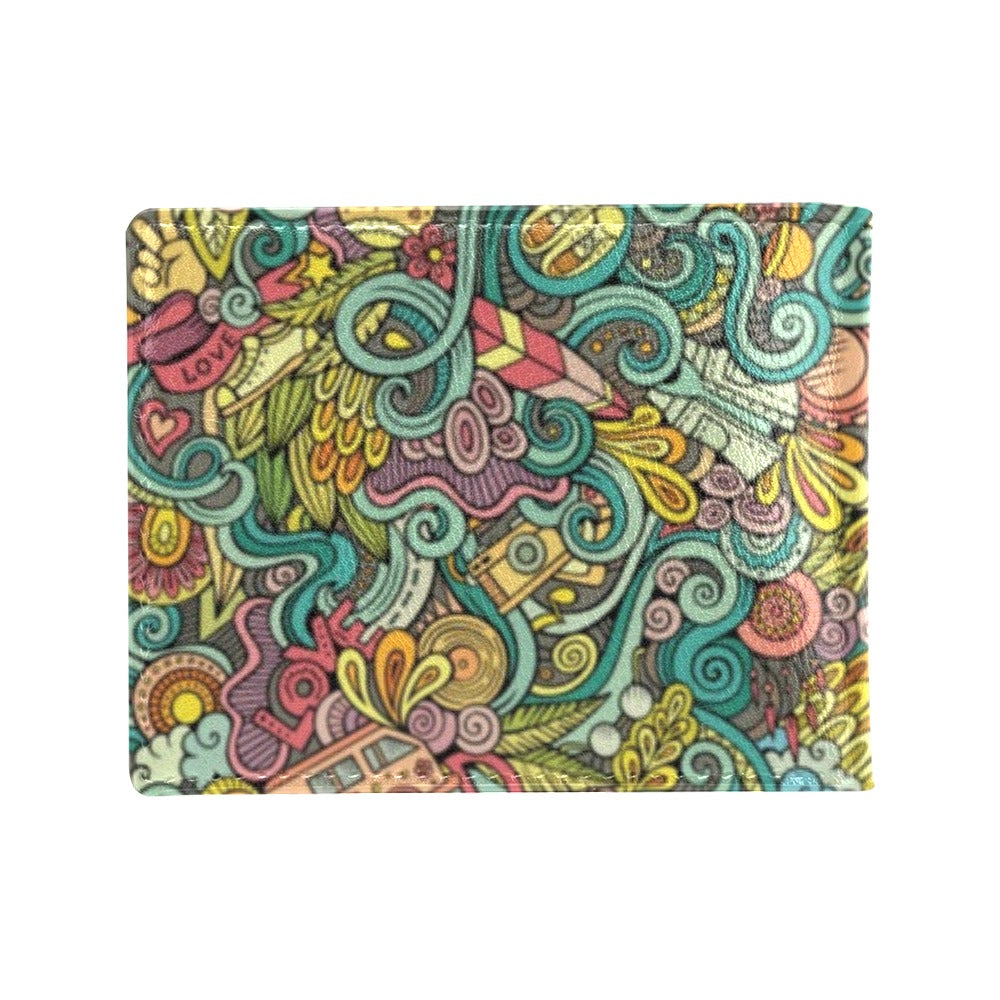 Hippie Print Design LKS302 Men's ID Card Wallet
