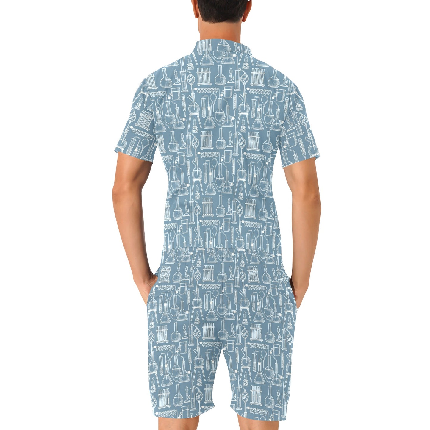 Chemical Pattern Print Design 05 Men's Romper