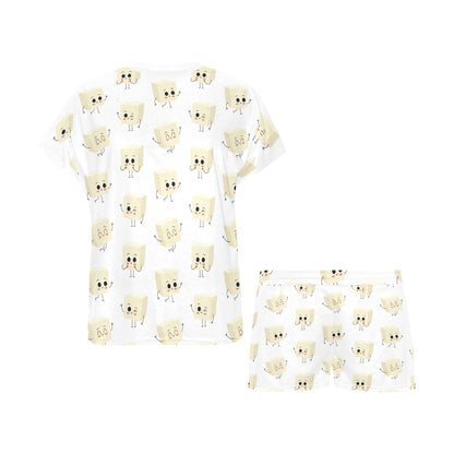 Tofu Print Design LKS301 Women's Short Pajama Set