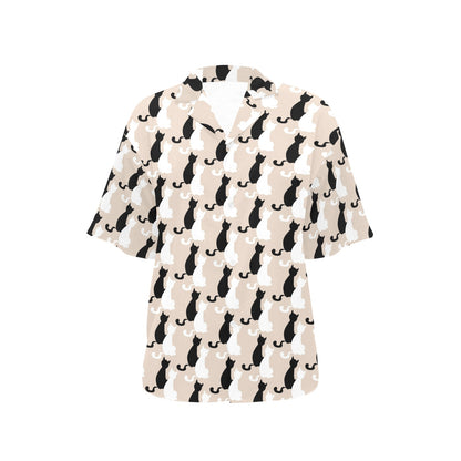 Cat Pattern Print Design 04 Women's Hawaiian Shirt