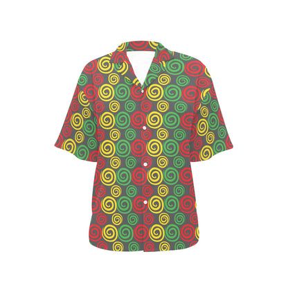 Rastafarian Pattern Print Design A05 Women's Hawaiian Shirt