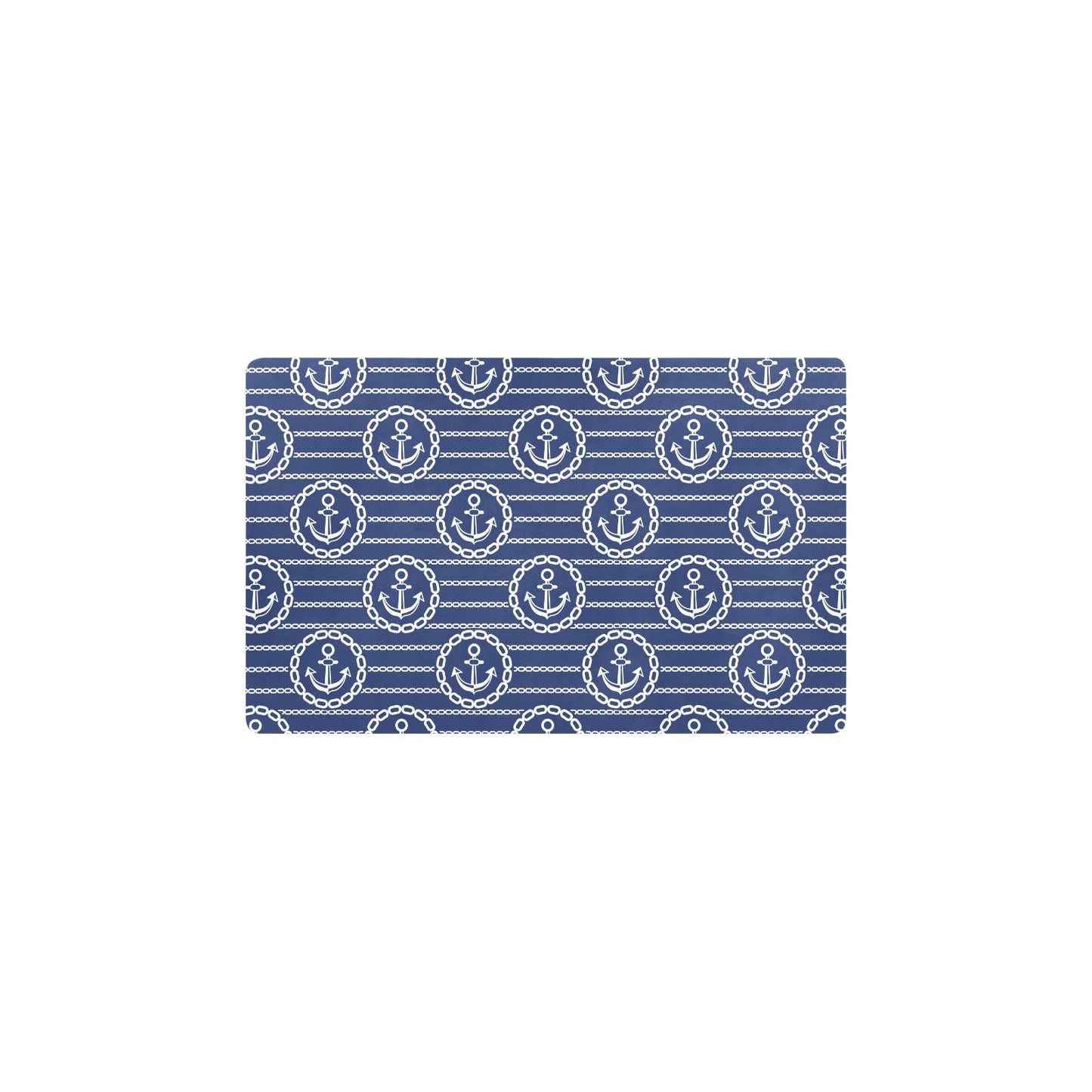 Anchor Stripe Pattern Kitchen Mat