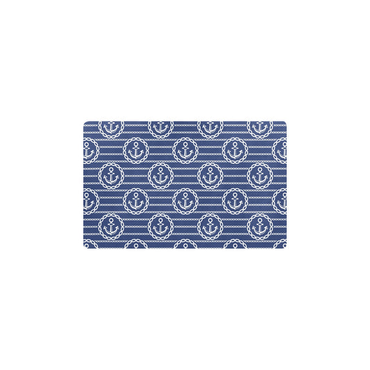 Anchor Stripe Pattern Kitchen Mat