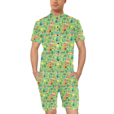 Camping Camper Pattern Print Design 04 Men's Romper