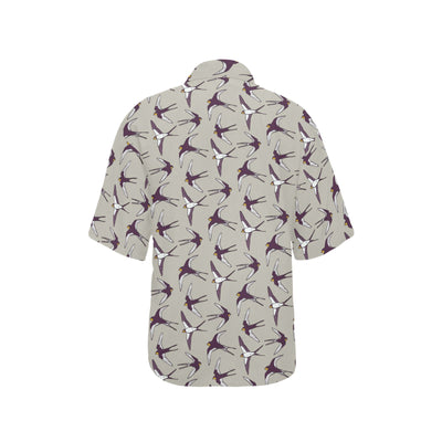 Swallow Bird Pattern Print Design 03 Women's Hawaiian Shirt