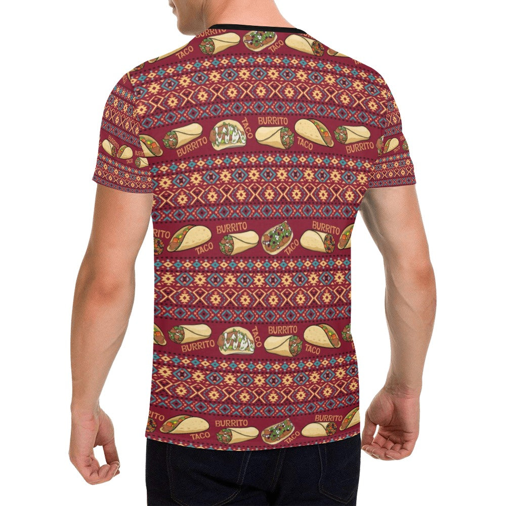 Burrito Taco Print Design LKS302 Men's All Over Print T-shirt