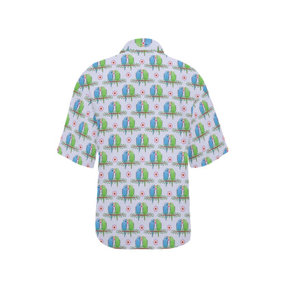 Budgerigar Pattern Print Design 05 Women's Hawaiian Shirt