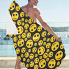 Smiley Face Emoji Print Design LKS304 Beach Towel 32" x 71"