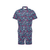 Butterfly Red Deep Blue Print Pattern Men's Romper