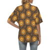 Lion Cartoon Pattern Print Design 01 Women's Hawaiian Shirt