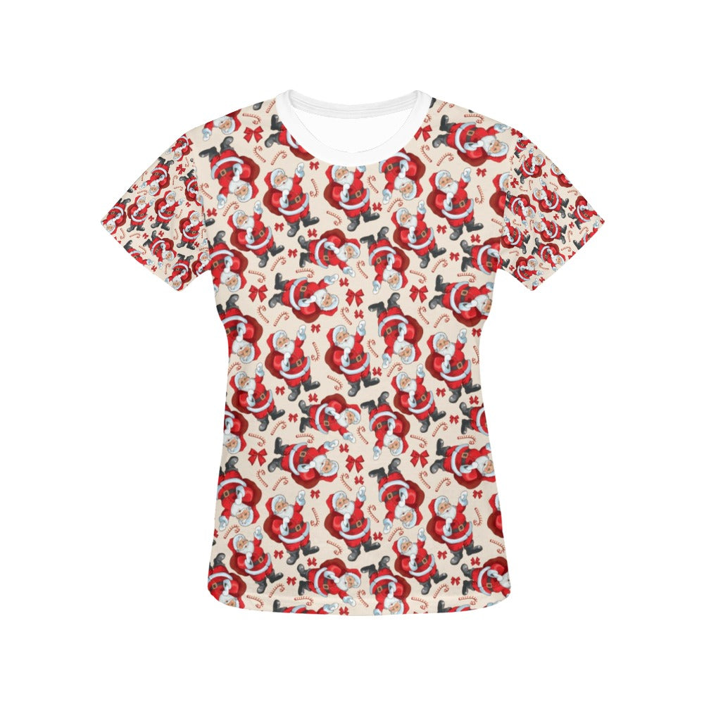 Santa Christmas Themed Print Design LKS302 Women's  T-shirt