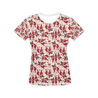 Santa Christmas Themed Print Design LKS302 Women's  T-shirt