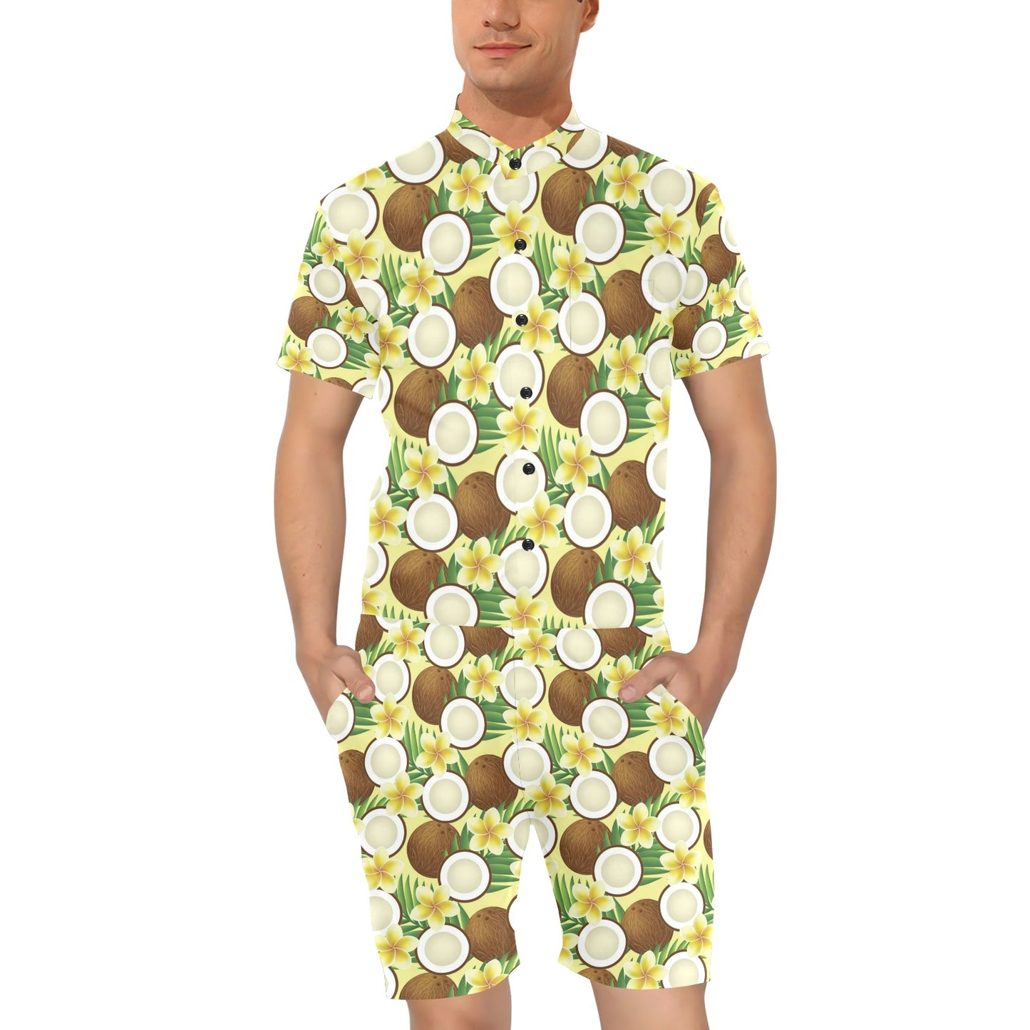 Coconut Pattern Print Design CN02 Men's Romper