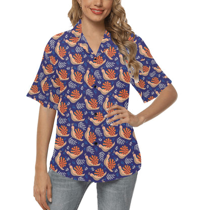 Snail Print Design LKS401 Women's Hawaiian Shirt