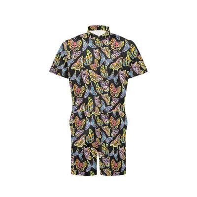 Butterfly Water Color Rainbow Men's Romper