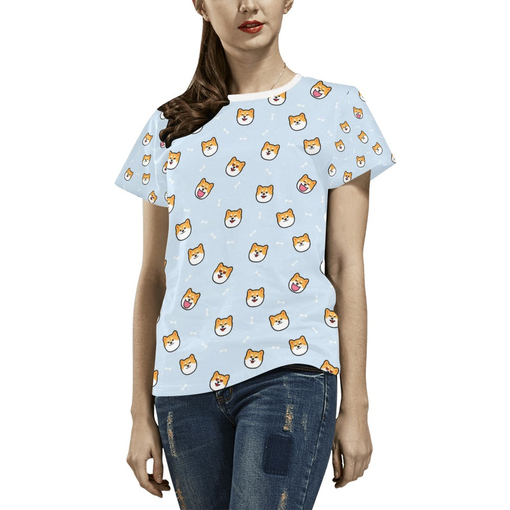 Shiba Inu Print Design LKS3012 Women's  T-shirt