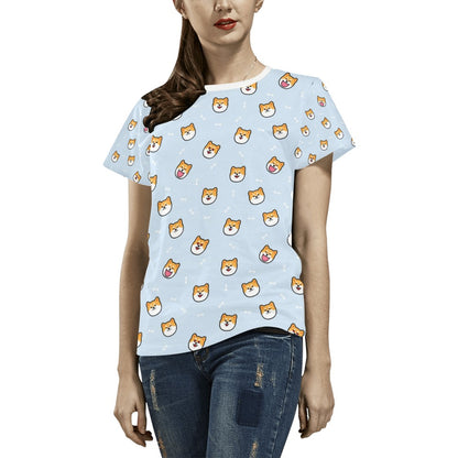Shiba Inu Print Design LKS3012 Women's  T-shirt