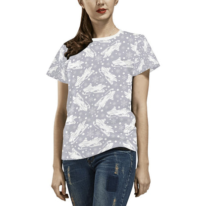 Snowmobile Print Design LKS302 Women's  T-shirt