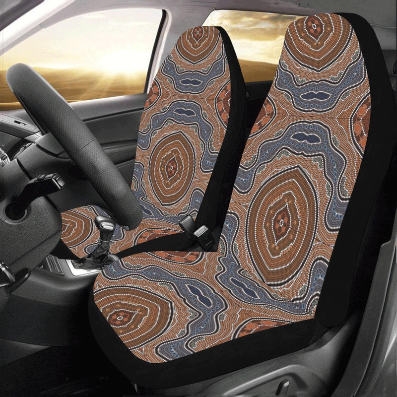 Aboriginal Pattern Print Design 01 Car Seat Covers (Set of 2)-JORJUNE.COM
