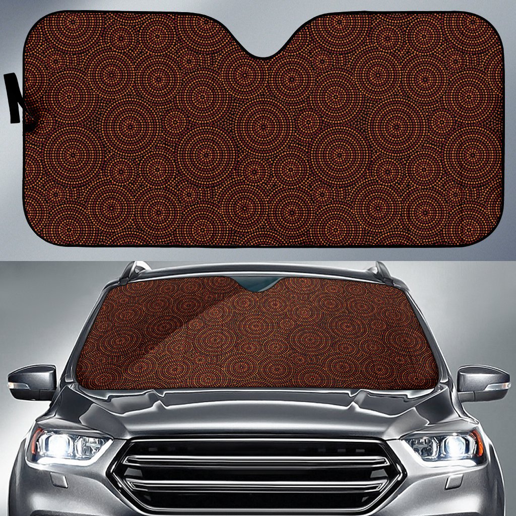 Aboriginal Pattern Print Design 02 Car Sun Shade-JORJUNE.COM