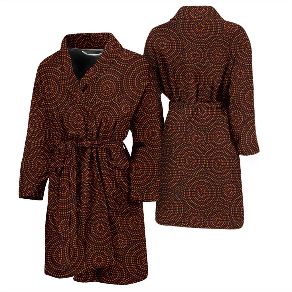 Aboriginal Pattern Print Design 02 Men Bathrobe-JORJUNE.COM