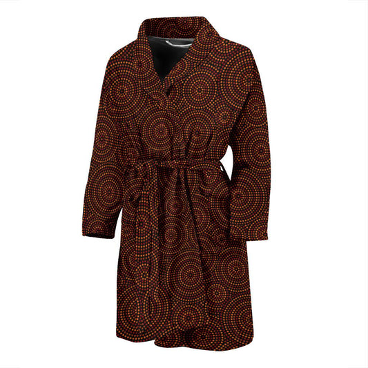 Aboriginal Pattern Print Design 02 Men Bathrobe-JORJUNE.COM