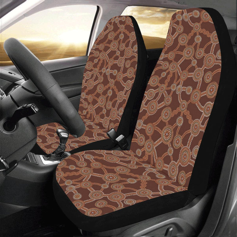 Aboriginal Pattern Print Design 03 Car Seat Covers (Set of 2)-JORJUNE.COM