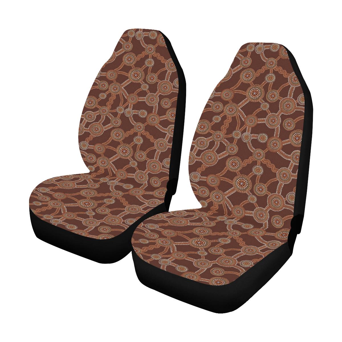 Aboriginal Pattern Print Design 03 Car Seat Covers (Set of 2)-JORJUNE.COM