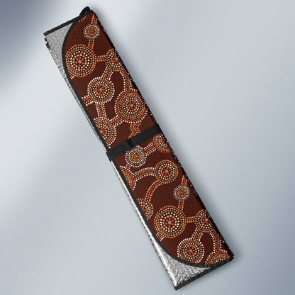 Aboriginal Pattern Print Design 03 Car Sun Shade-JORJUNE.COM