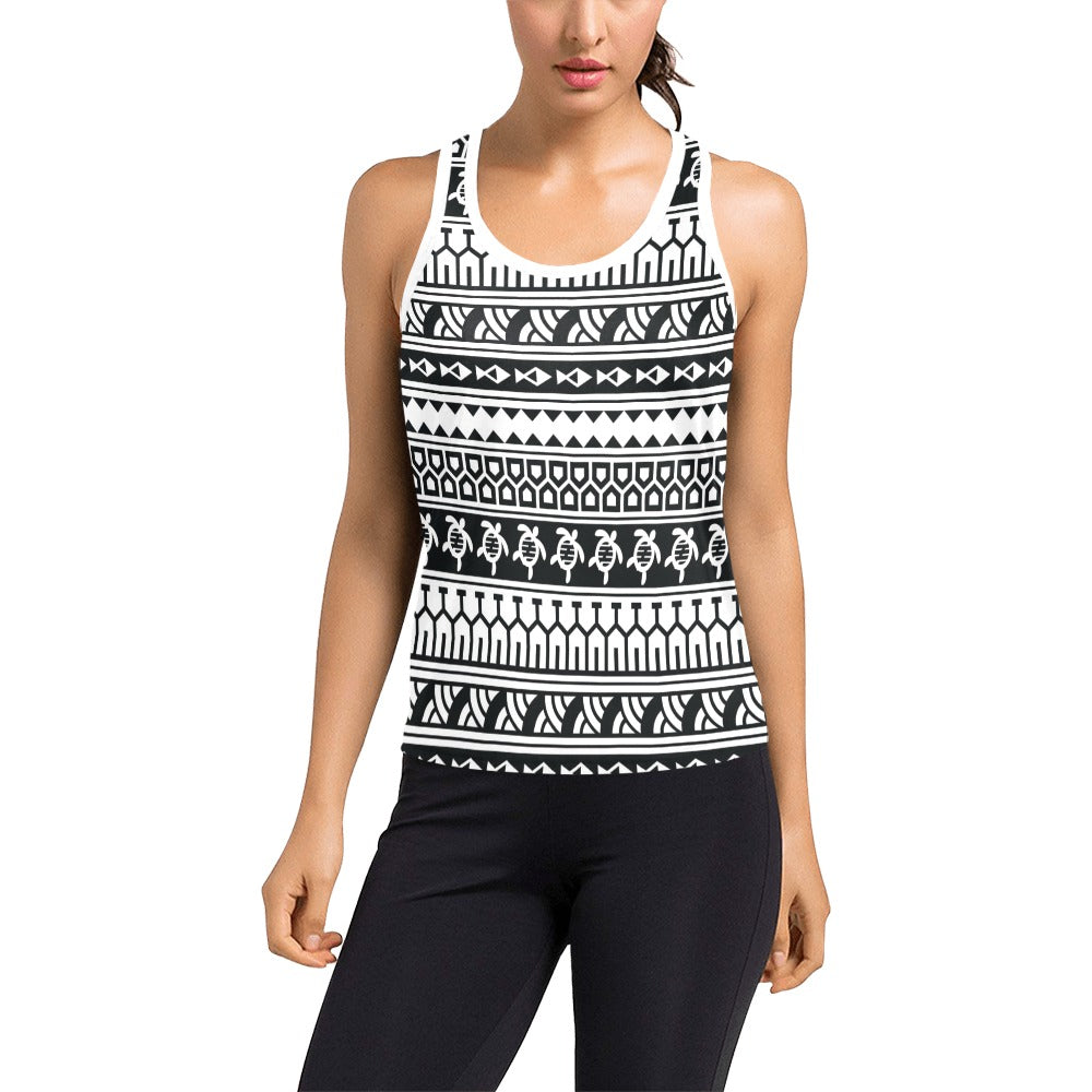 Samoan Pattern Print Design LKS303 Women's Racerback Tank Top