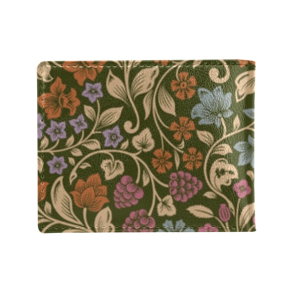 Floral Vintage Print Pattern Men's ID Card Wallet
