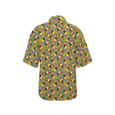 Kente Triangle Design African Print Women's Hawaiian Shirt