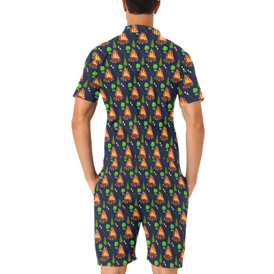 Camfire marshmallow Camping Design Print Men's Romper