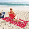 Bandana Red Paisley Print Design LKS305 Beach Towel 32" x 71"