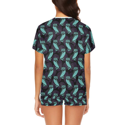 Tribal Pattern Print Design LKS3010 Women's Short Pajama Set