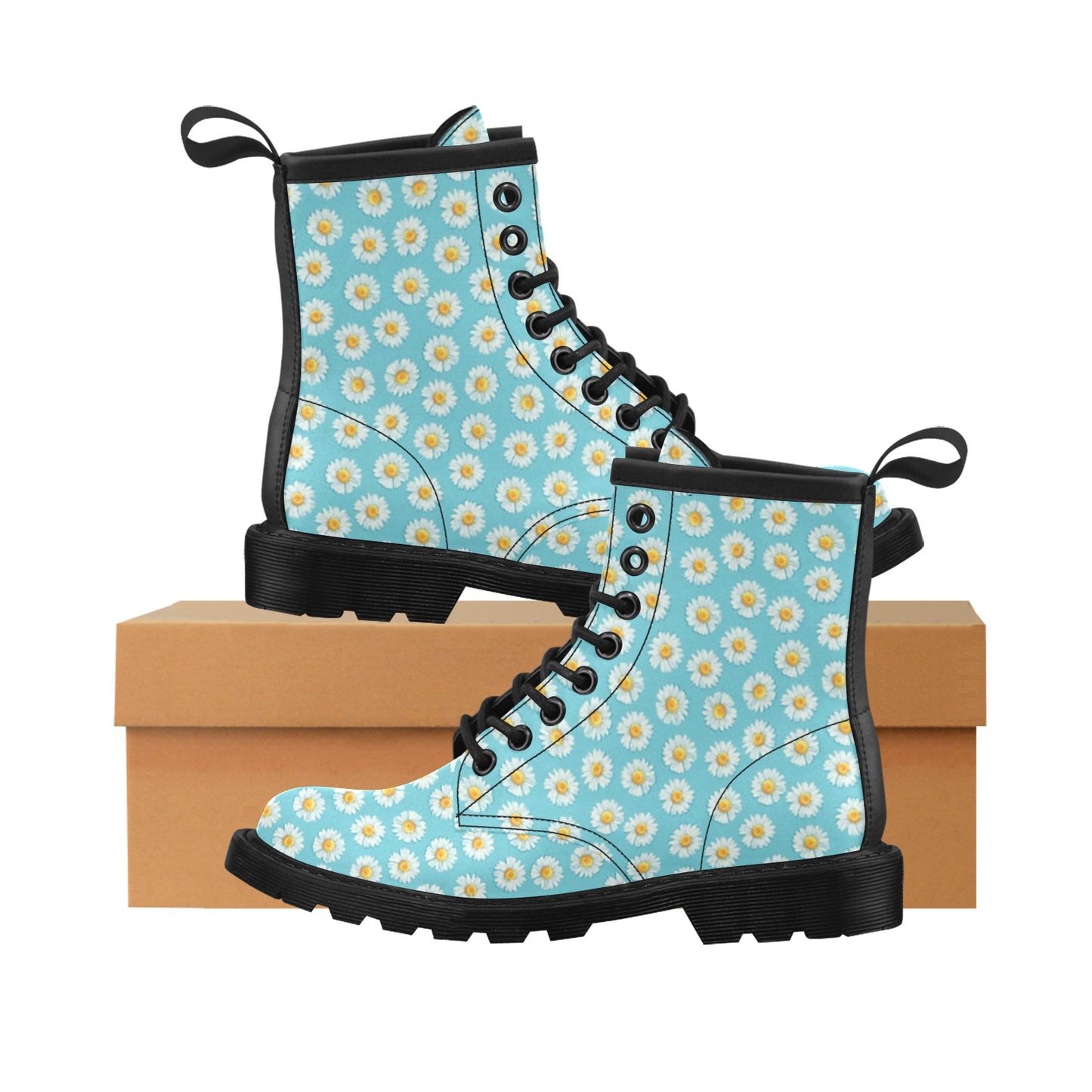Daisy Pattern Print Design DS03 Women's Boots