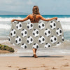 Soccer Ball Print Design LKS302 Beach Towel 32" x 71"