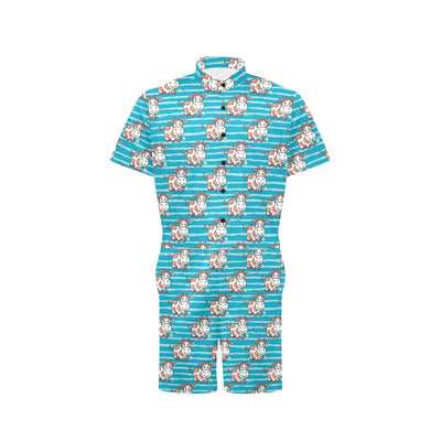 Cow Cute Print Pattern Men's Romper