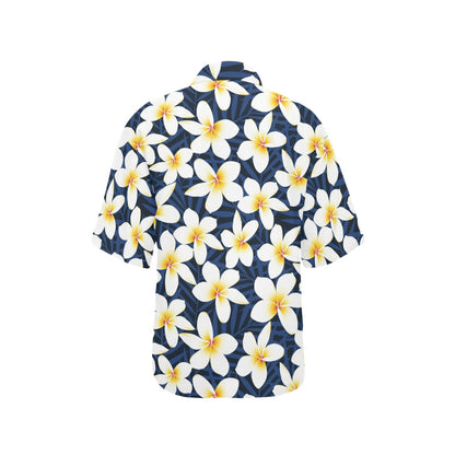 Plumeria Pattern Print Design PM026 Women's Hawaiian Shirt