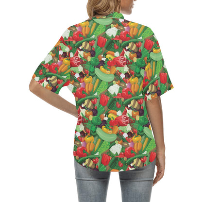 Salad Mix Vegetableprint Design LKS301 Women's Hawaiian Shirt